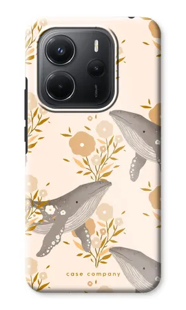 Floral Whales, Xiaomi Redmi Note 14 5G tough case