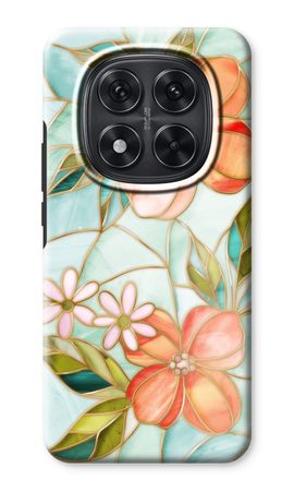 Orange stained glass flower