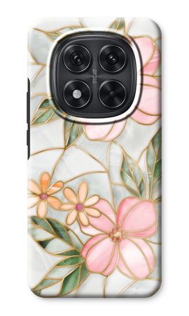 Orange stained glass flower