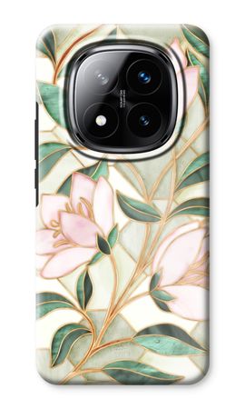 Orange stained glass flower