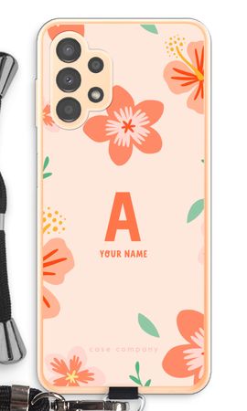 Tropical Pink Flowers Monogram