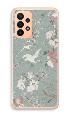 Japanese crane birds blossom