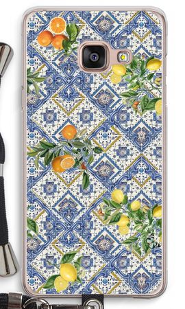 Blue tiles, lemons and oranges - small