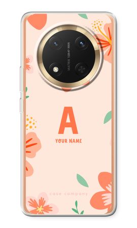 Tropical Pink Flowers Monogram