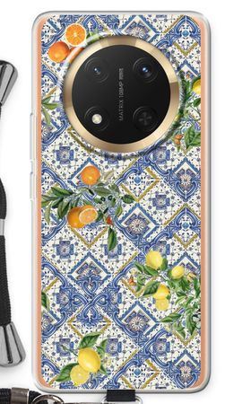 Blue tiles, lemons and oranges - small