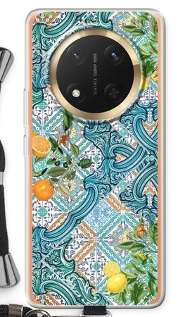 Blue tiles, lemons and oranges