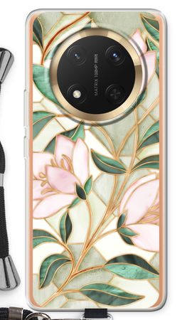 Fleur en vitrail orange