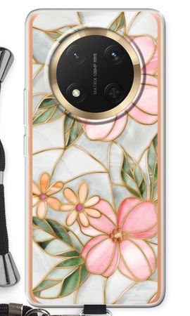 Orange stained glass flower