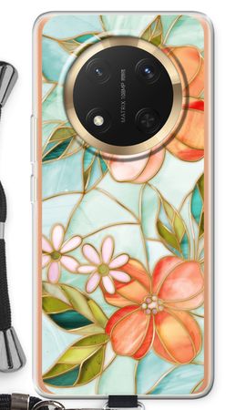 Orange stained glass flower