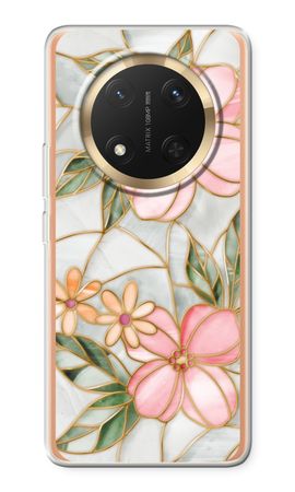 Orange stained glass flower