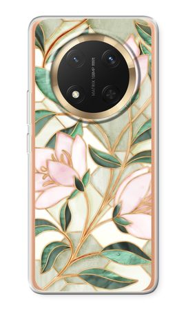 Orange stained glass flower