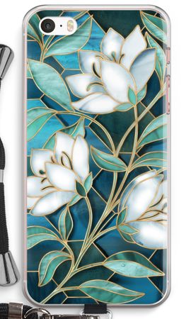 Blue stained glass flowers