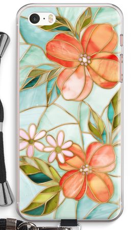 Orange stained glass flower