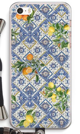 Blue tiles, lemons and oranges - small