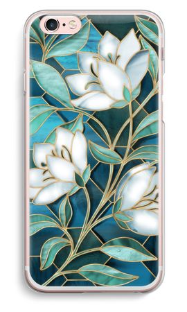 Blue stained glass flowers