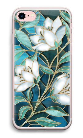 Blaue Glasmalerei Blumen