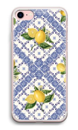 Blaue Fliesen und Zitronen