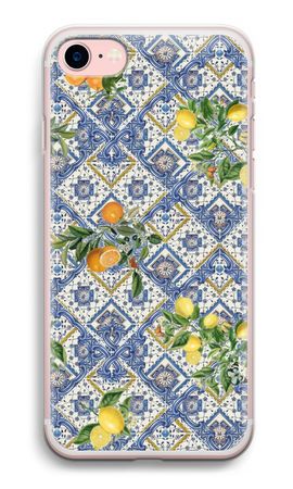 Blaue Fliesen, Zitronen und Orangen - klein