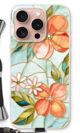 Orange stained glass flower