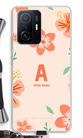 Tropical Pink Flowers Monogram