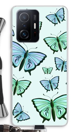 Papillons bleus et verts