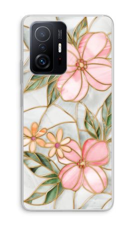 Orange stained glass flower