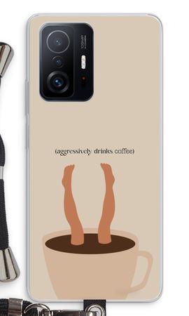 Aggressively drinks coffee