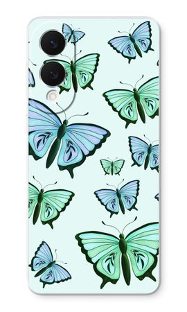 Blaue und grüne Schmetterlinge