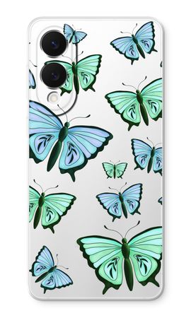 Blaue und grüne Schmetterlinge