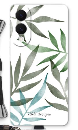 Tropical watercolor leaves