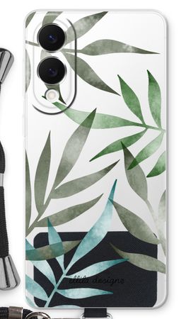 Tropical watercolor leaves