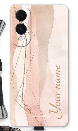 Gold Lines Namecase - Blush