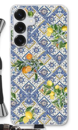 Blue tiles, lemons and oranges - small