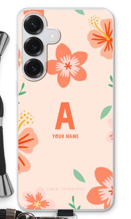 Tropical Pink Flowers Monogram