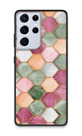 Hexagoner i färgat glas