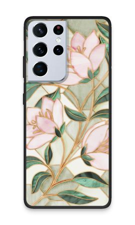 Orange färgad glasblomma