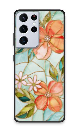 Orange färgad glasblomma