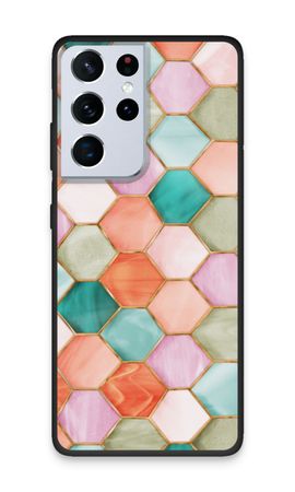 Hexagoner i färgat glas