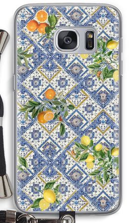 Blue tiles, lemons and oranges - small
