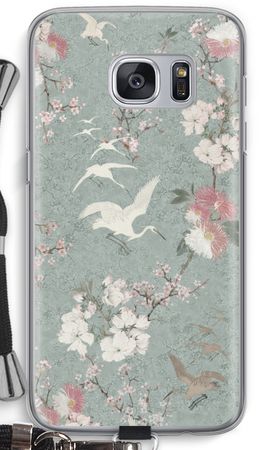 Japanese crane birds blossom