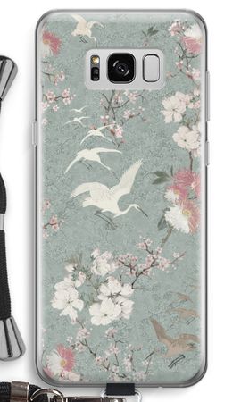Japanese crane birds blossom