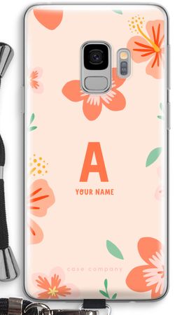 Tropical Pink Flowers Monogram