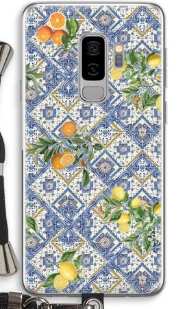 Blue tiles, lemons and oranges - small