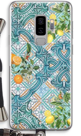 Blue tiles, lemons and oranges