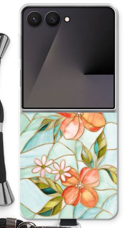 Orange stained glass flower