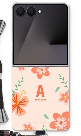 Tropical Pink Flowers Monogram