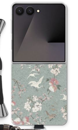 Japanese crane birds blossom