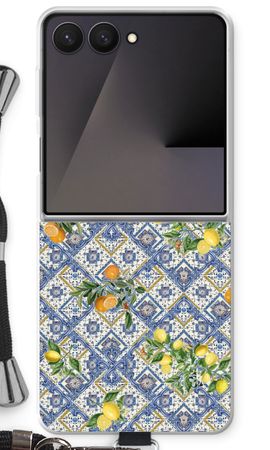 Blue tiles, lemons and oranges - small