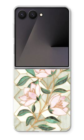 Orange stained glass flower