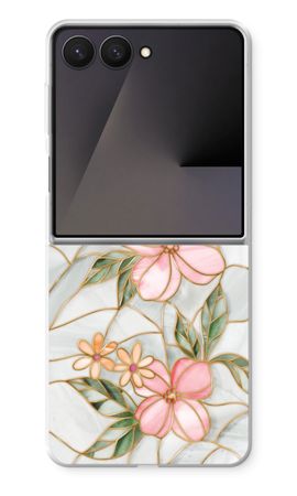 Orange stained glass flower